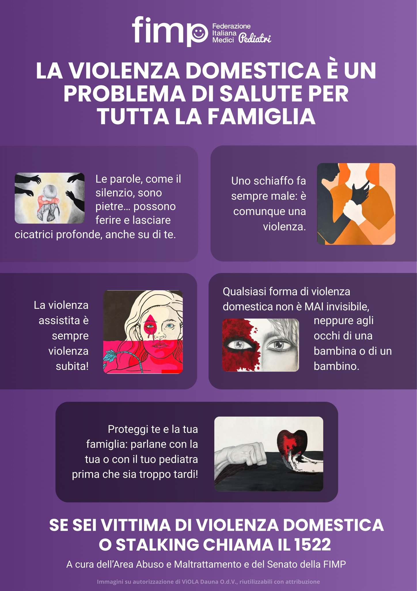 Violenza sulle donne: la Federazione Italiana Medici Pediatri lancia un poster nazionale di sensibilizzazione. 